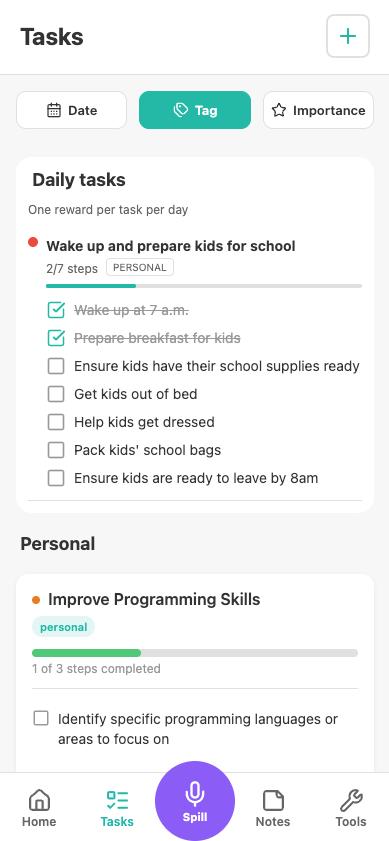 Brain Spill app screenshot